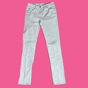 Lauren Vidal Women’s Jenny Mid-Rise Skinny Jeans Gray/White Sz XS